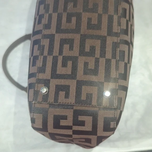 Givenchy Brown Geometric Fabric Tote Bag Authentic Designer Large - Picture 3 of 15